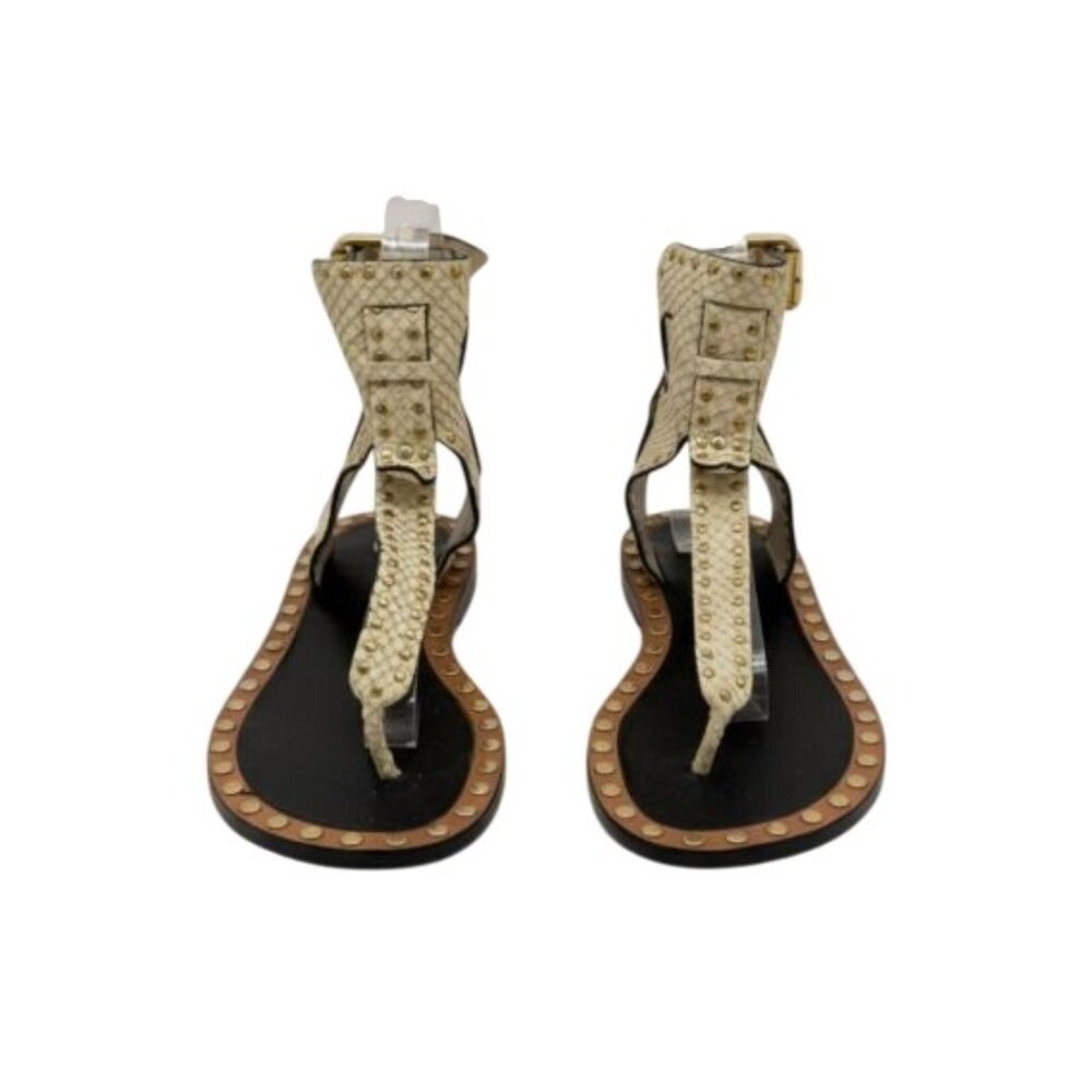 Isabel Marant Johanna ivory snake texture flat sandals - Size 7 - Picture 2 of 10